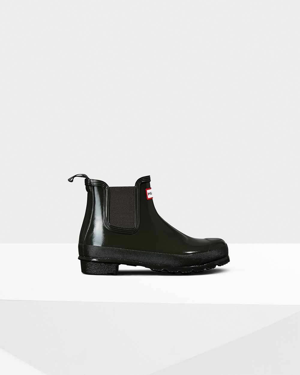 Chelsea Boots Dam - Hunter Original Gloss - Mörk Olivgröna - 305679-AUZ